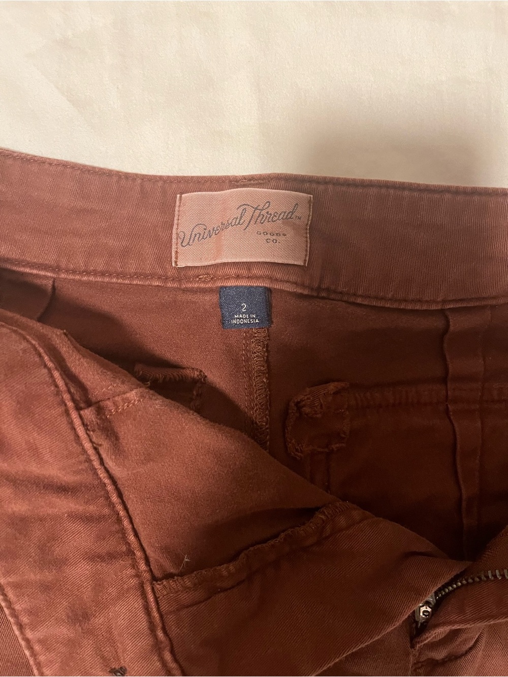 Universal Thread Rust-Colored High-Rise Straight Pants - Picture 3 of 4